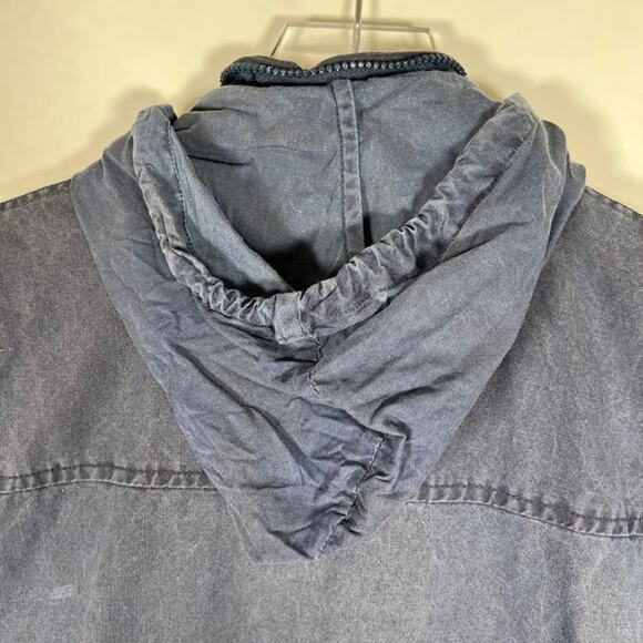 Vintage Banana Republic Women's Blue Safari Cargo Vest L Hoodie Full Zip - Picture 5 of 11